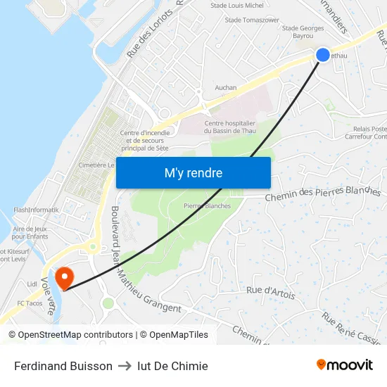 Ferdinand Buisson to Iut De Chimie map