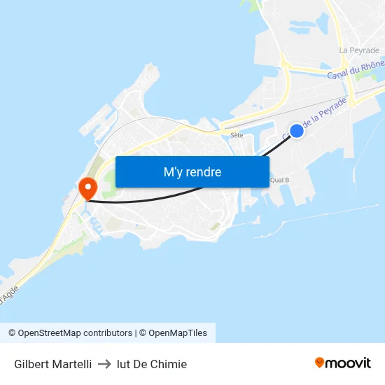 Gilbert Martelli to Iut De Chimie map