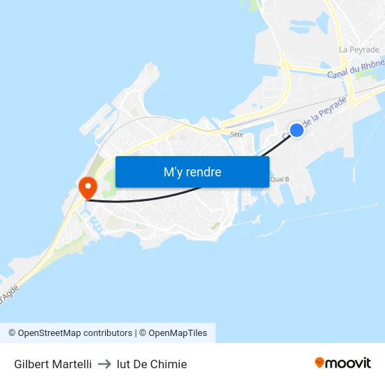 Gilbert Martelli to Iut De Chimie map