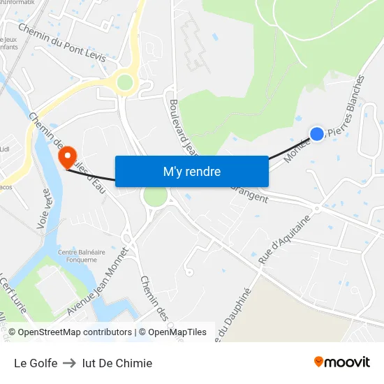 Le Golfe to Iut De Chimie map