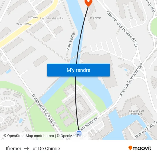 Ifremer to Iut De Chimie map