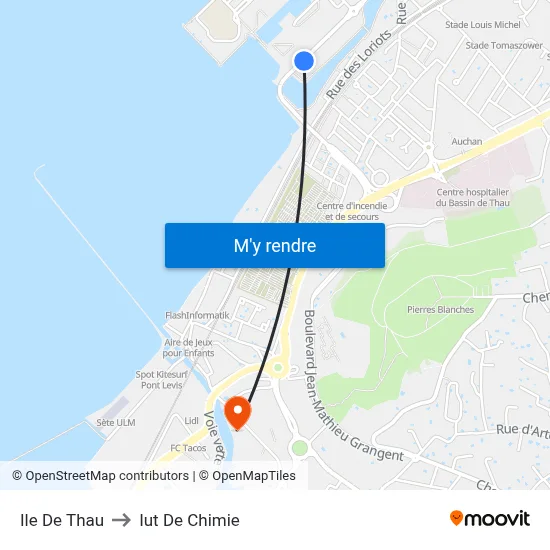 Ile De Thau to Iut De Chimie map