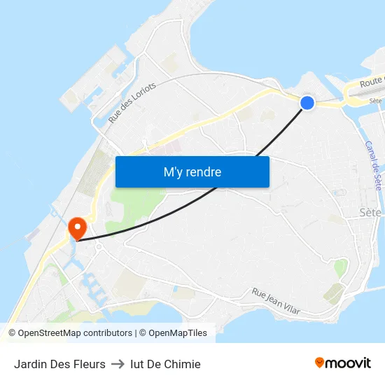 Jardin Des Fleurs to Iut De Chimie map