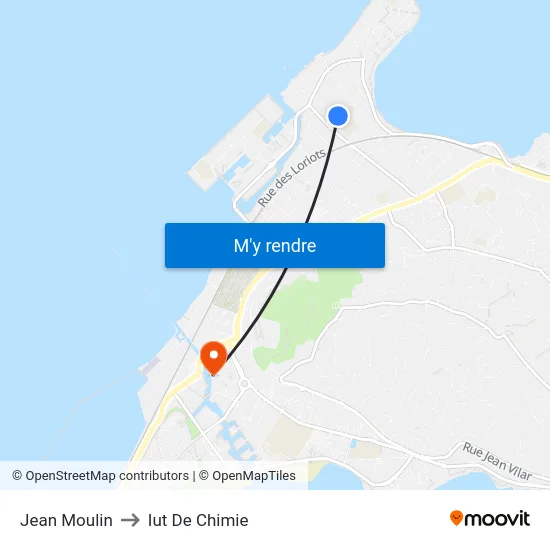 Jean Moulin to Iut De Chimie map