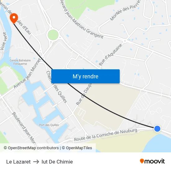 Le Lazaret to Iut De Chimie map