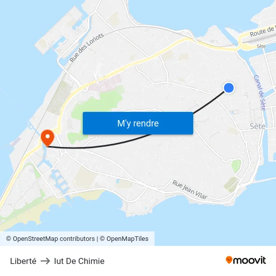 Liberté to Iut De Chimie map