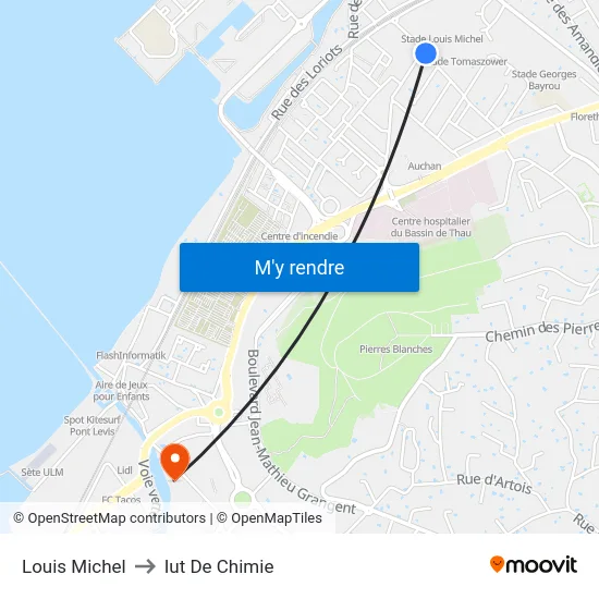 Louis Michel to Iut De Chimie map