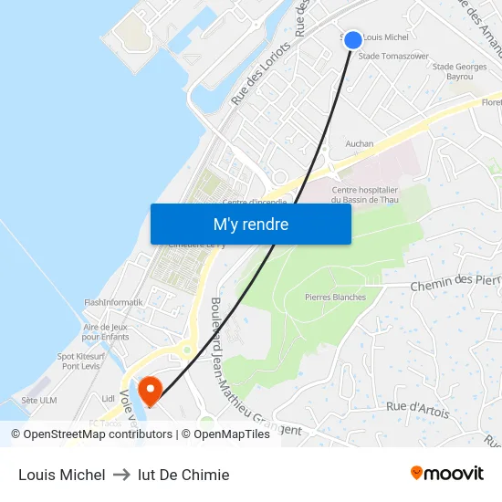 Louis Michel to Iut De Chimie map