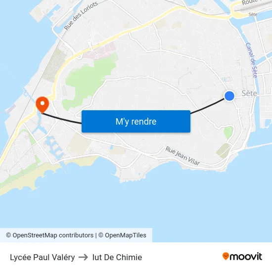 Lycée Paul Valéry to Iut De Chimie map