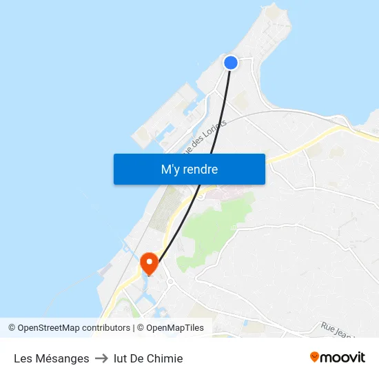 Les Mésanges to Iut De Chimie map