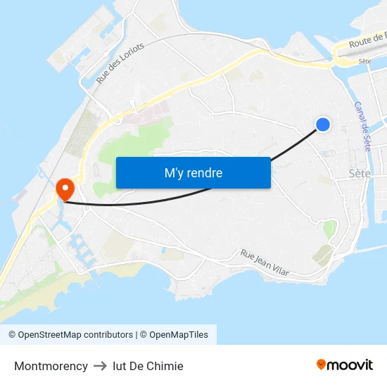 Montmorency to Iut De Chimie map