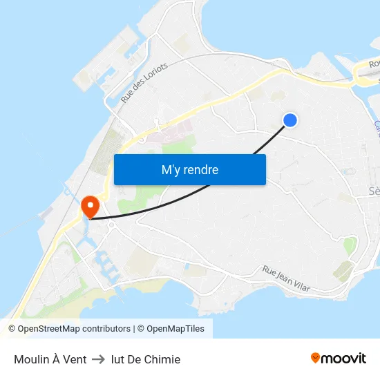 Moulin À Vent to Iut De Chimie map