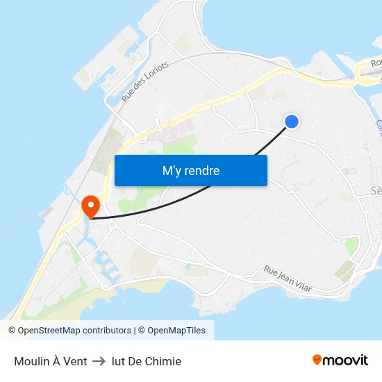 Moulin À Vent to Iut De Chimie map