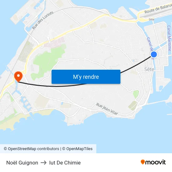 Noël Guignon to Iut De Chimie map