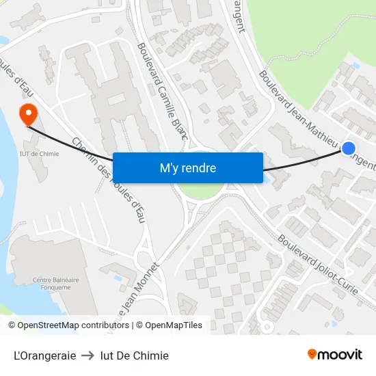 L'Orangeraie to Iut De Chimie map