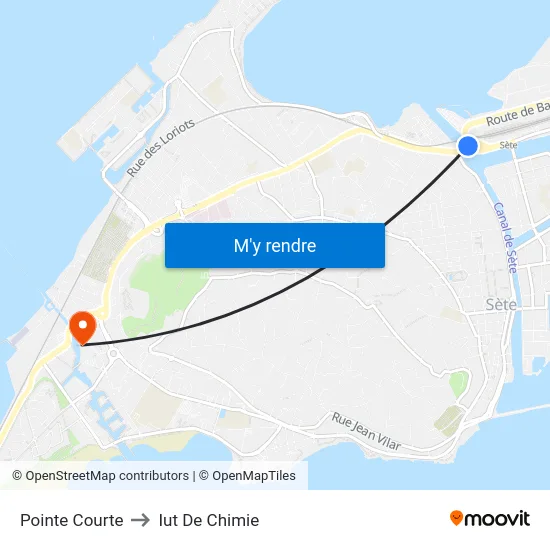Pointe Courte to Iut De Chimie map