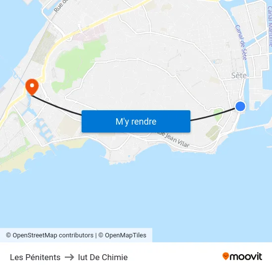 Les Pénitents to Iut De Chimie map