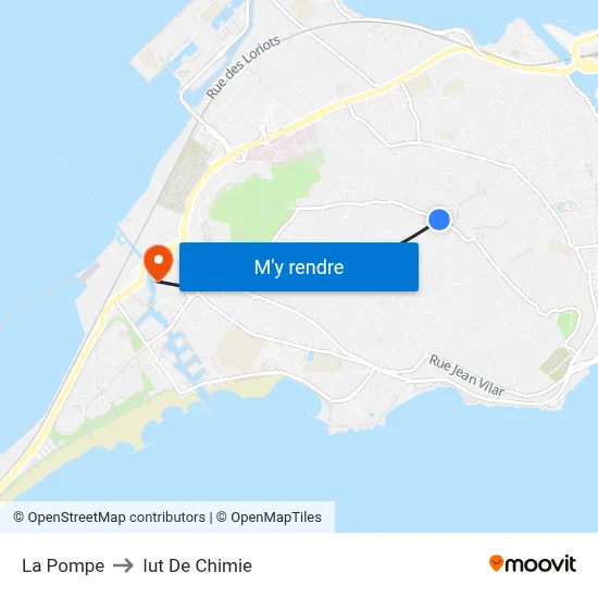 La Pompe to Iut De Chimie map