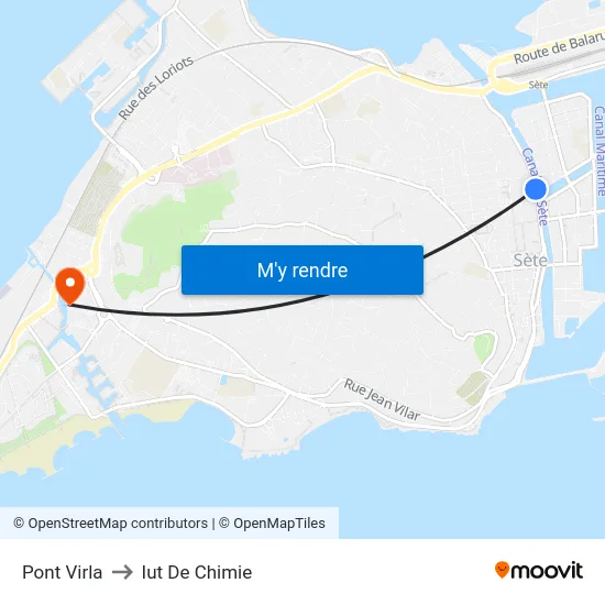 Pont Virla to Iut De Chimie map