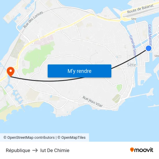 République to Iut De Chimie map