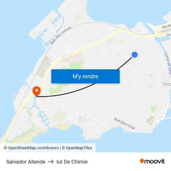 Salvador Allende to Iut De Chimie map