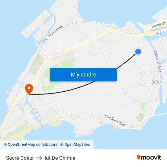Sacré Coeur to Iut De Chimie map