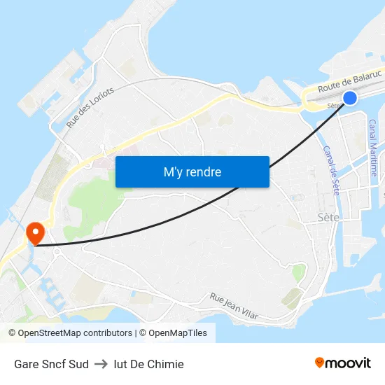 Gare Sncf Sud to Iut De Chimie map