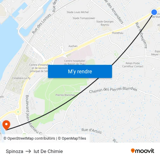 Spinoza to Iut De Chimie map