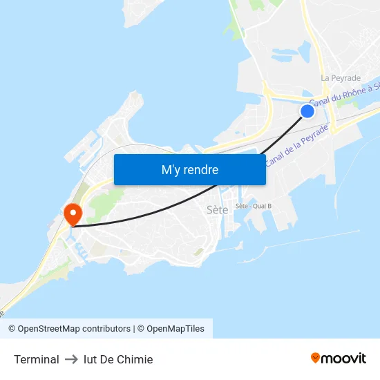 Terminal to Iut De Chimie map
