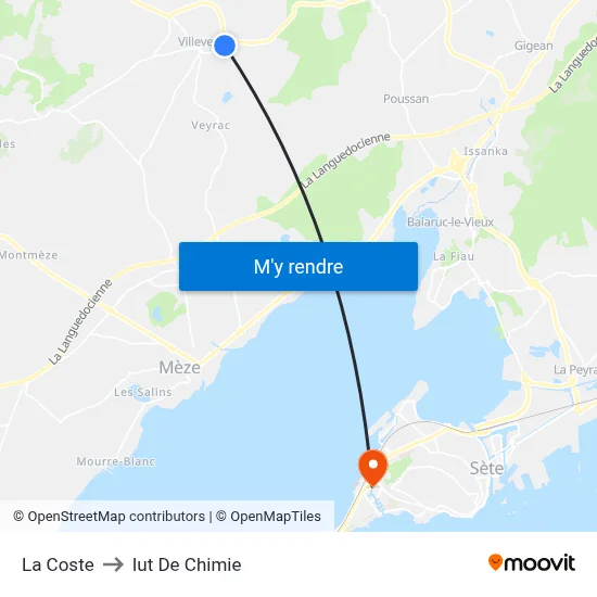 La Coste to Iut De Chimie map