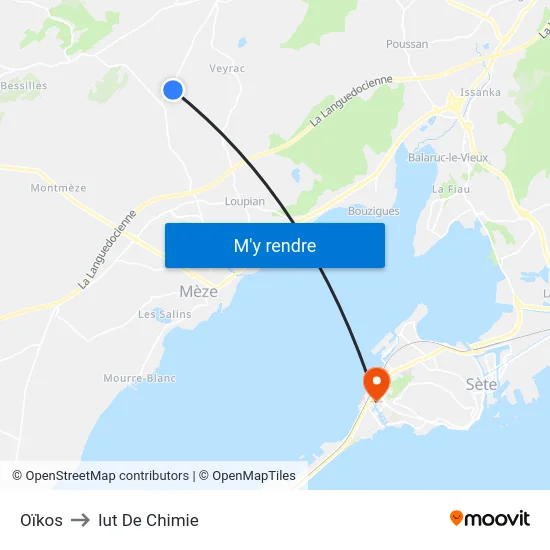 Oïkos to Iut De Chimie map