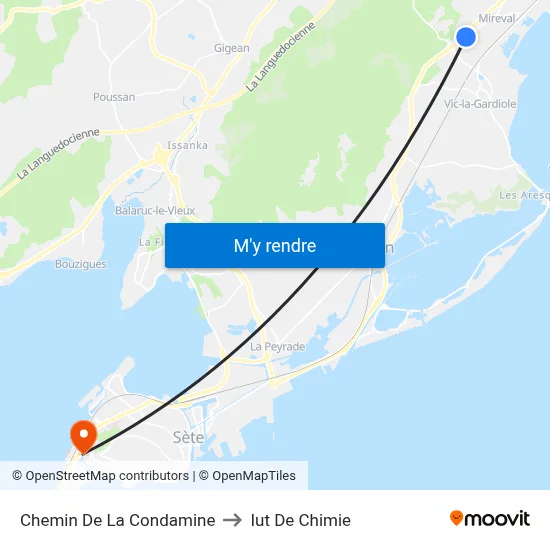 Chemin De La Condamine to Iut De Chimie map