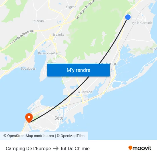 Camping De L'Europe to Iut De Chimie map
