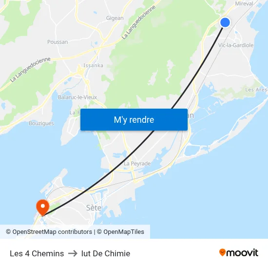 Les 4 Chemins to Iut De Chimie map