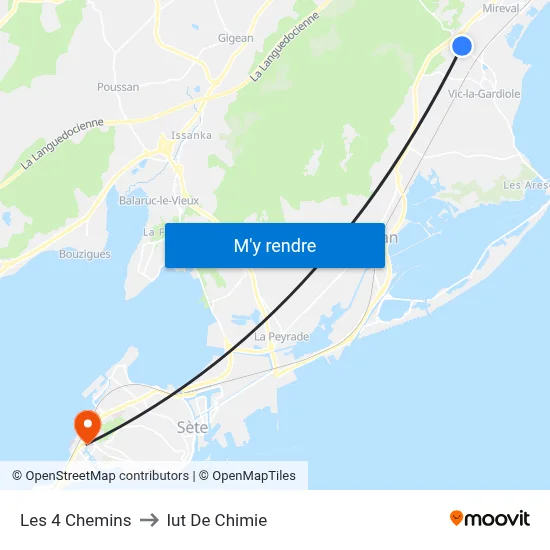 Les 4 Chemins to Iut De Chimie map