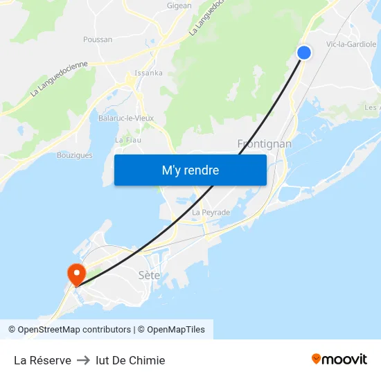 La Réserve to Iut De Chimie map