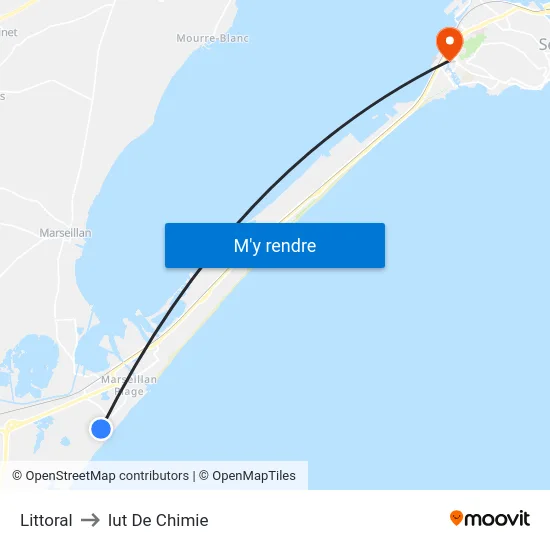 Littoral to Iut De Chimie map