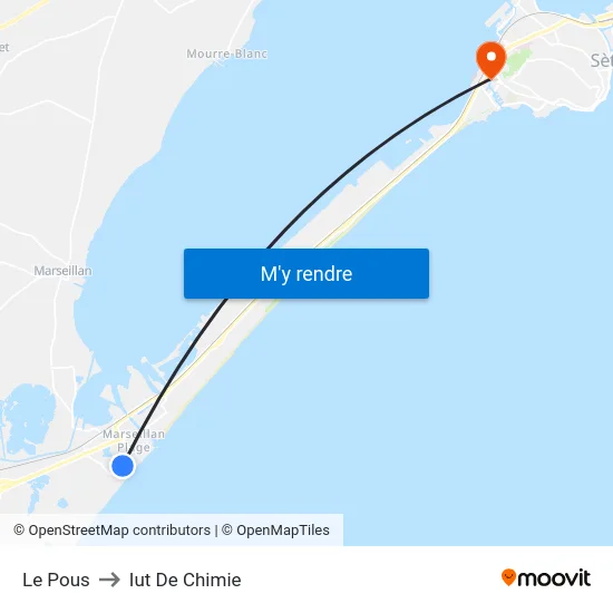 Le Pous to Iut De Chimie map