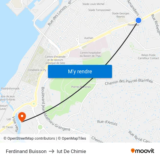 Ferdinand Buisson to Iut De Chimie map