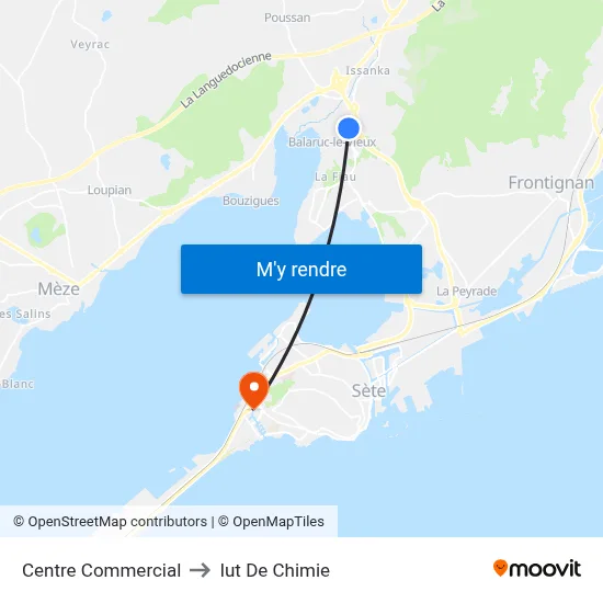 Centre Commercial to Iut De Chimie map
