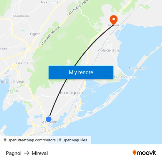 Pagnol to Mireval map