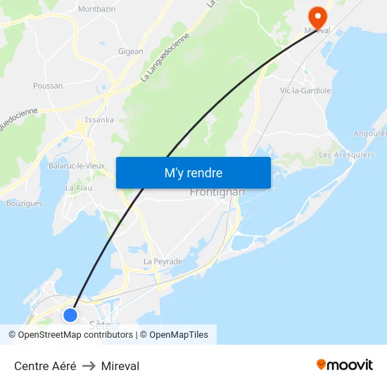 Centre Aéré to Mireval map