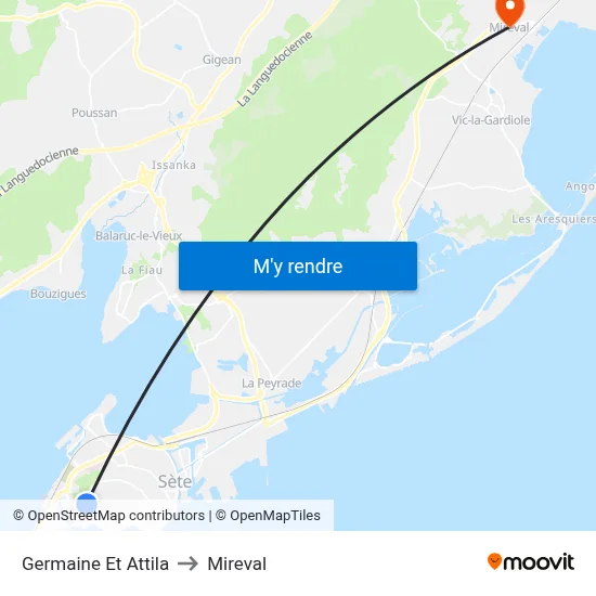 Germaine Et Attila to Mireval map