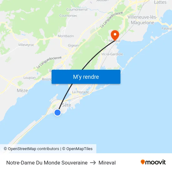 Notre-Dame Du Monde Souveraine to Mireval map