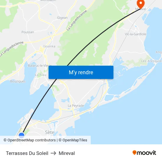 Terrasses Du Soleil to Mireval map