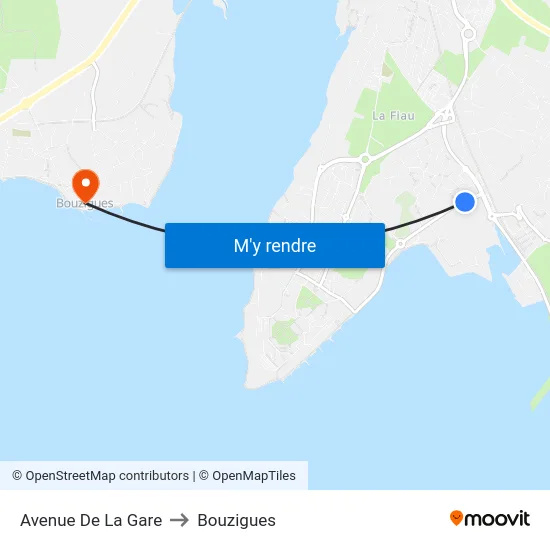 Avenue De La Gare to Bouzigues map