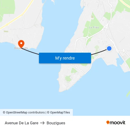 Avenue De La Gare to Bouzigues map