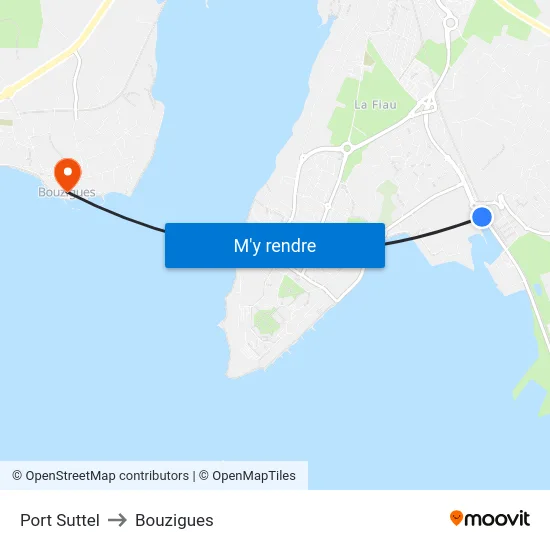 Port Suttel to Bouzigues map