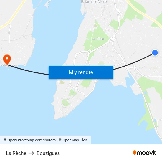 La Rèche to Bouzigues map