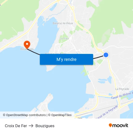 Croix De Fer to Bouzigues map